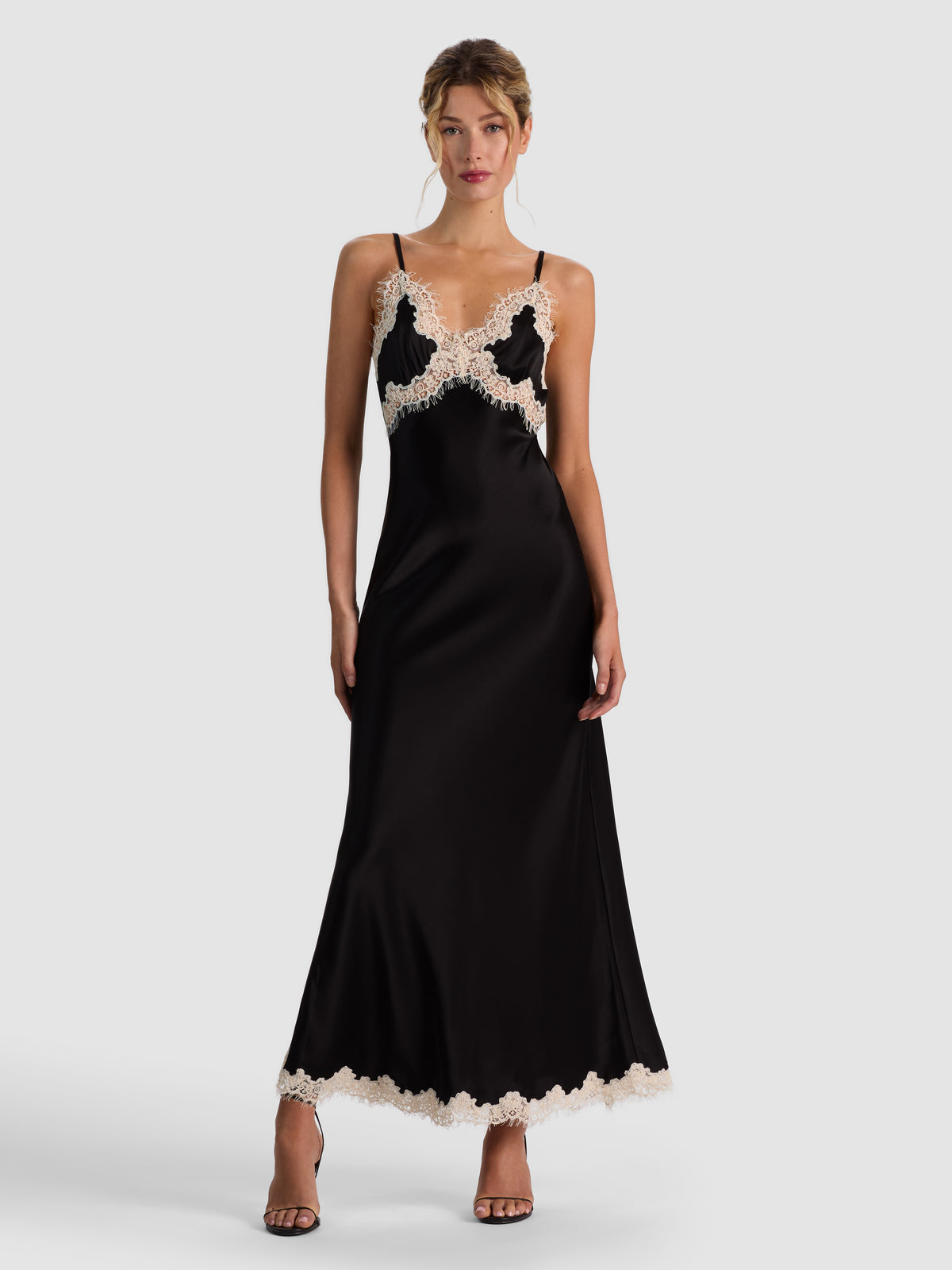 JULIETTA HI SLIT LACE TRIM MAXI SLIP DRESS-ALICE + OLIVIA