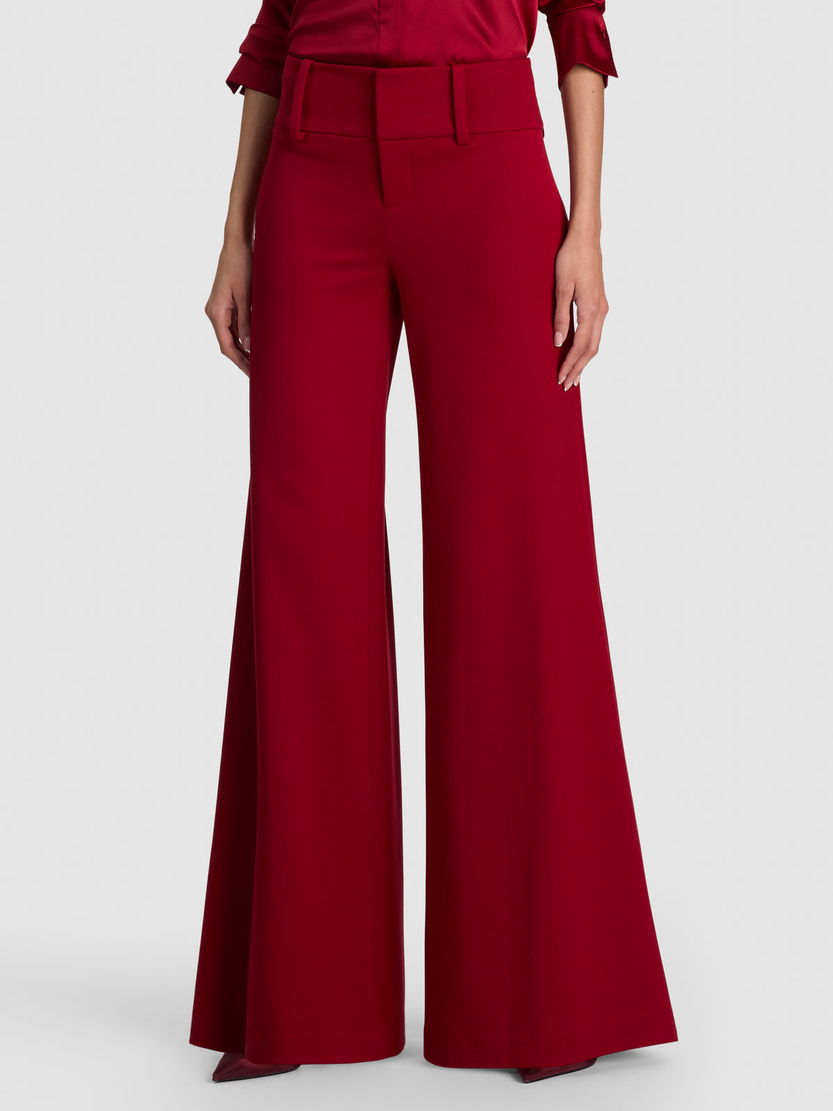 OLIVIA WIDE LEG PANT-GARNET-ALICE + OLIVIA