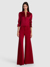 OLIVIA WIDE LEG PANT-GARNET-ALICE + OLIVIA