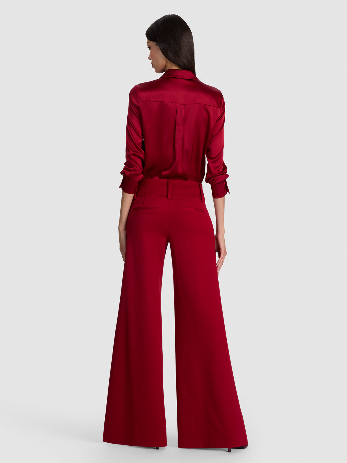 OLIVIA WIDE LEG PANT-GARNET-ALICE + OLIVIA