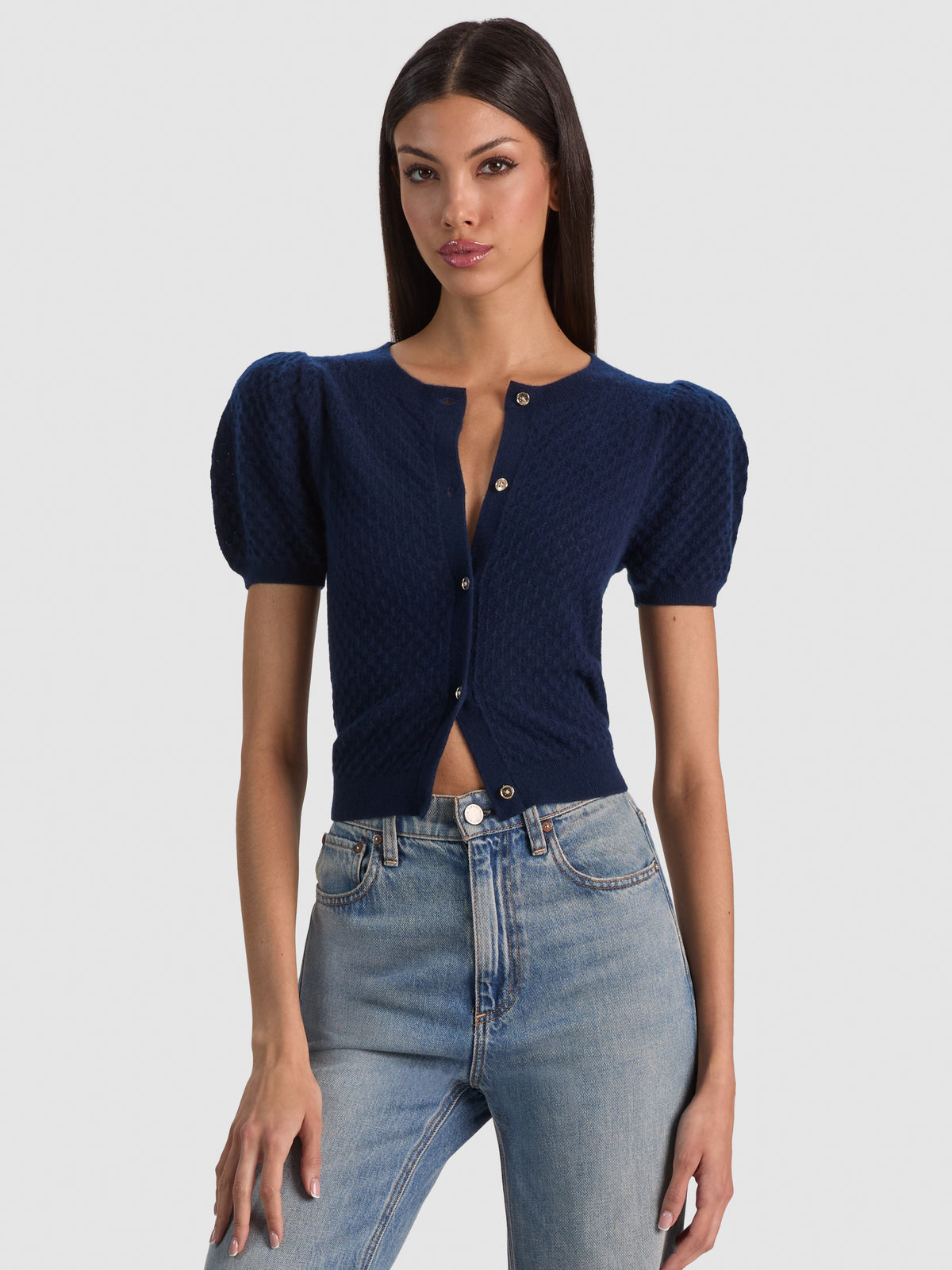 SABINE PUFF SLEEVE CARDI - MIDNIGHT BLUE