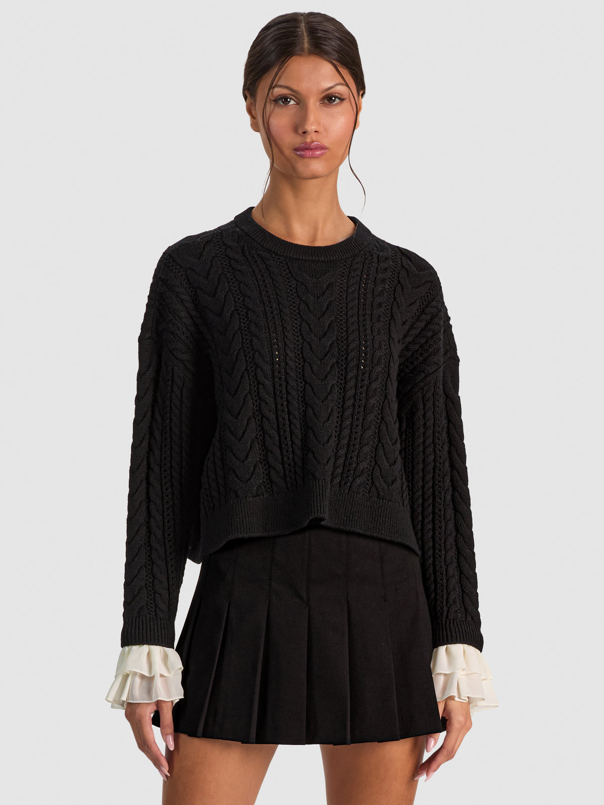 SHERLENE RUFFLE PULLOVER-ALICE + OLIVIA