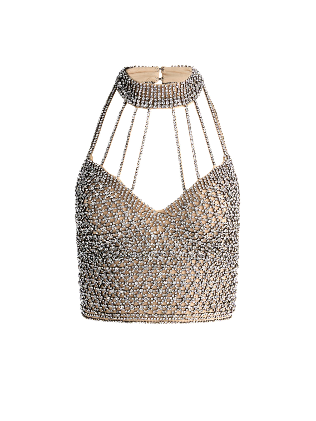 DEENA CRYSTAL CROPPED TOP W CHOKER-ALICE + OLIVIA