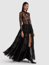 XAVIER TIERED LACE MAXI COAT-ALICE + OLIVIA