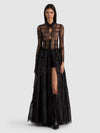 XAVIER TIERED LACE MAXI COAT-ALICE + OLIVIA