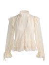 WILHELMINA LACE RUFFLE TOP-ALICE + OLIVIA