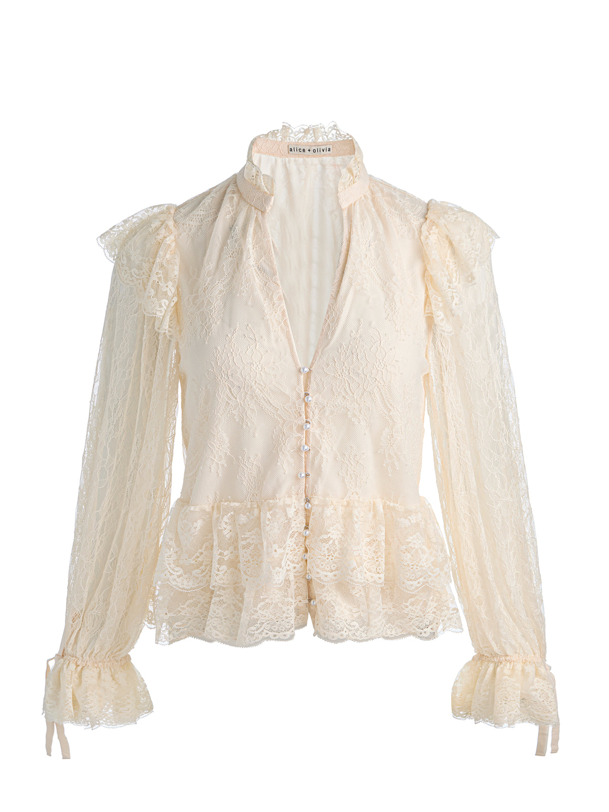 WILHELMINA LACE RUFFLE TOP - CHINO