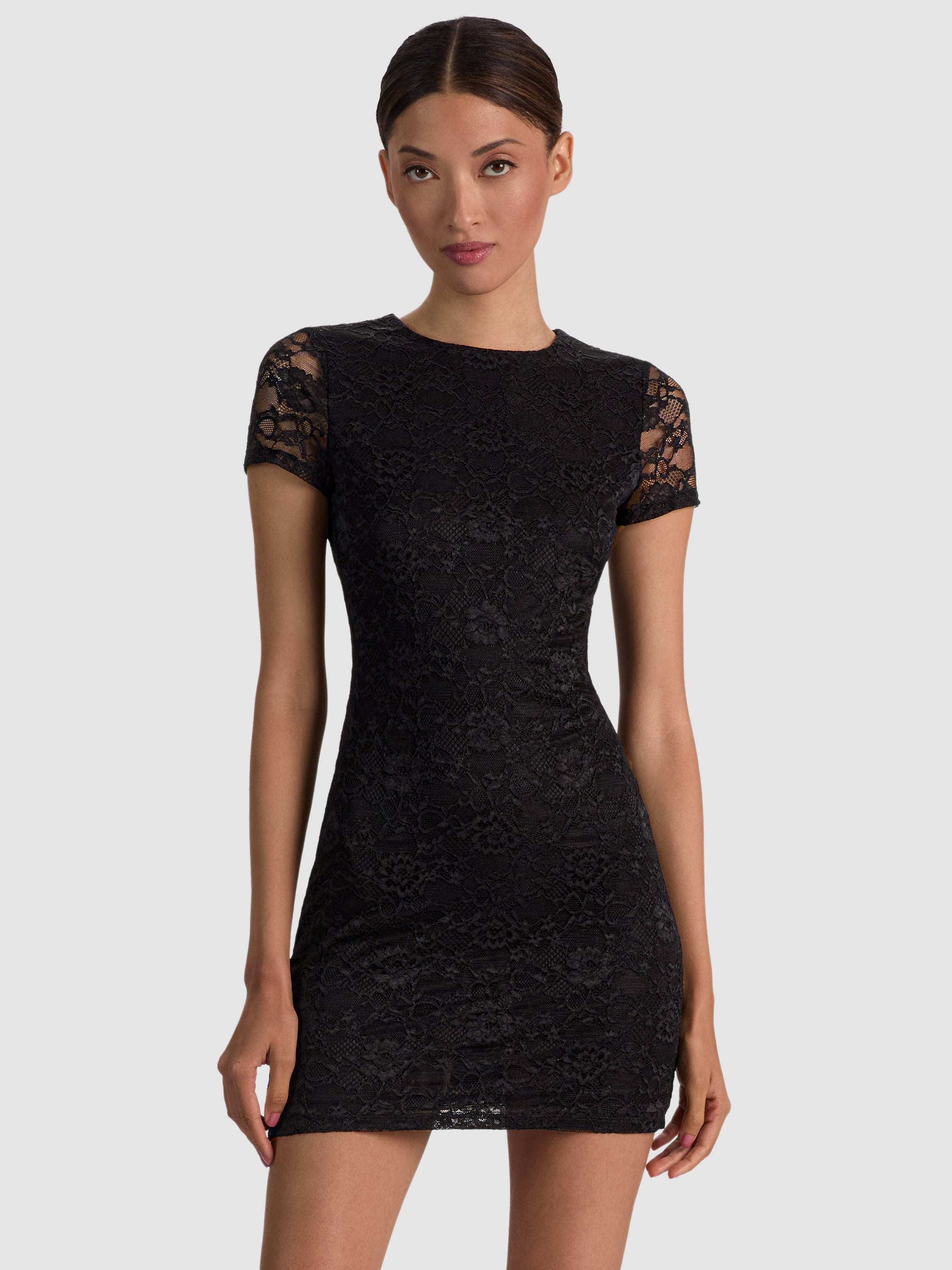 DELORA LACE MINI DRESS-ALICE + OLIVIA