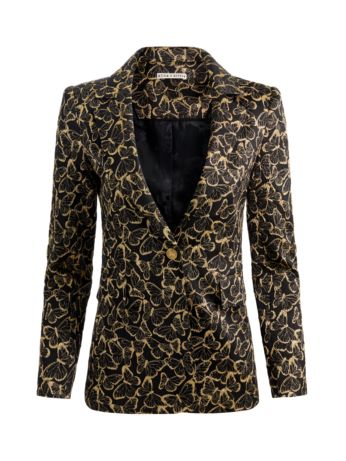 MACEY FITTED BLAZER - BLACK/GOLD