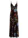 NISA CUTAWAY LACE TWIST STRAP TIE BK GODET MAXI DRESS-ALICE + OLIVIA
