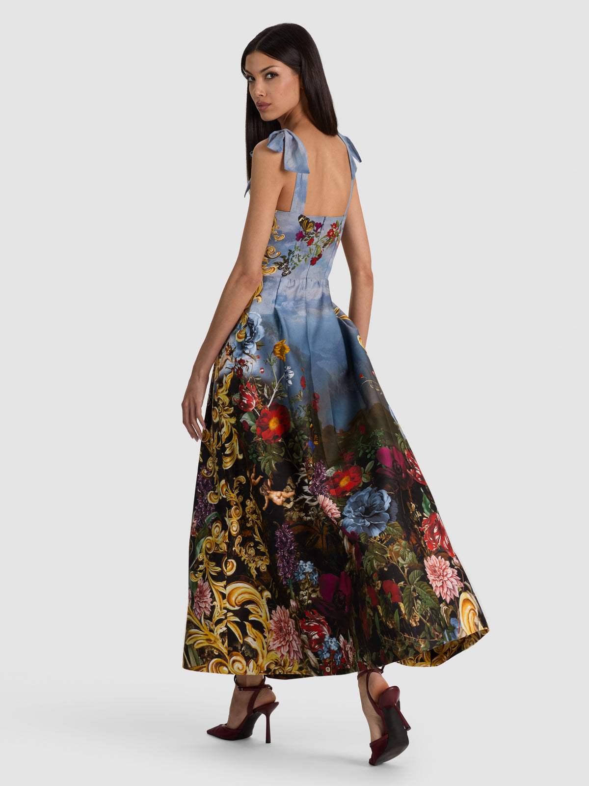 HANA TIE STRAP MIDI DRESS-ALICE + OLIVIA