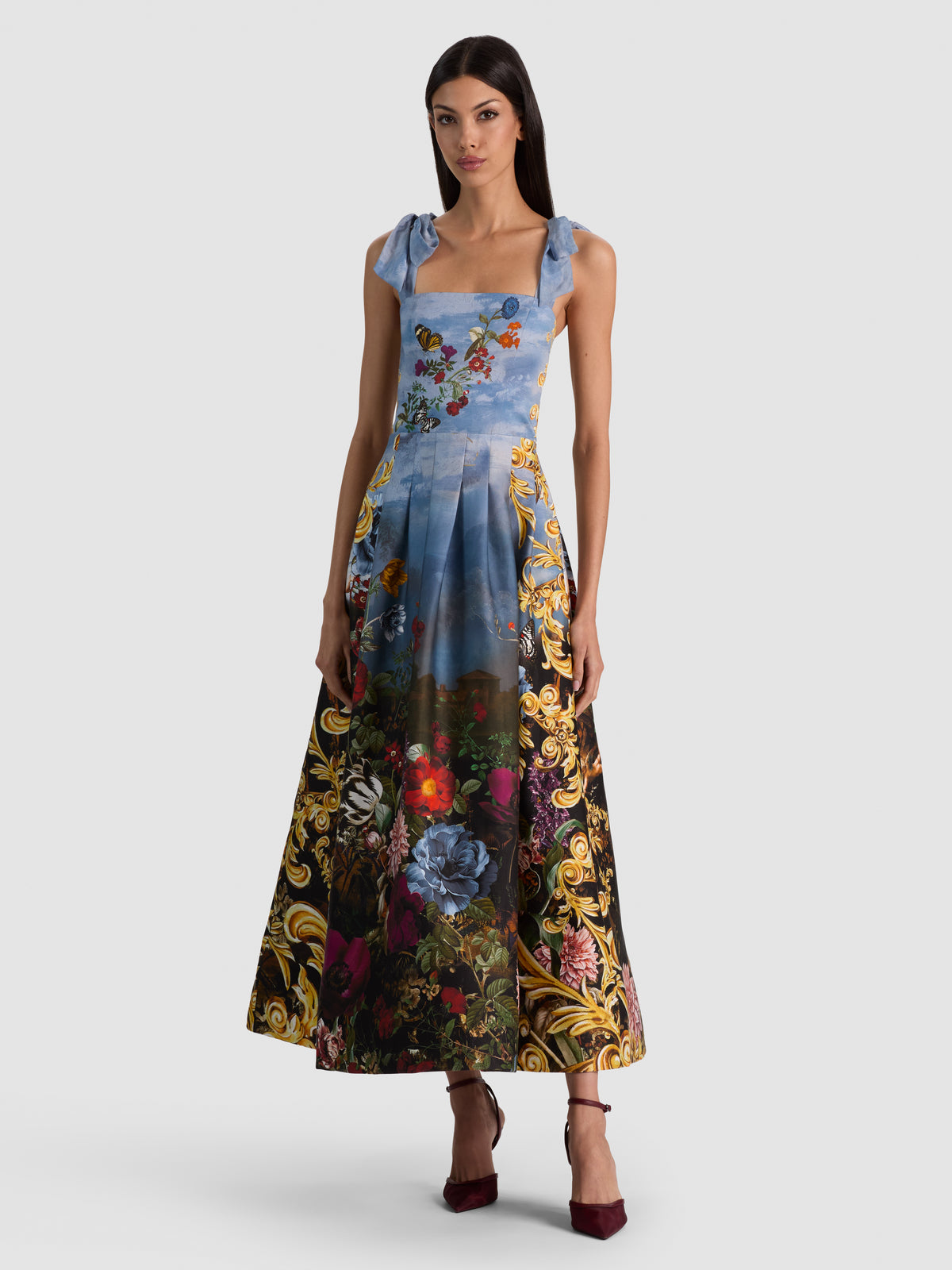HANA TIE STRAP MIDI DRESS-ALICE + OLIVIA