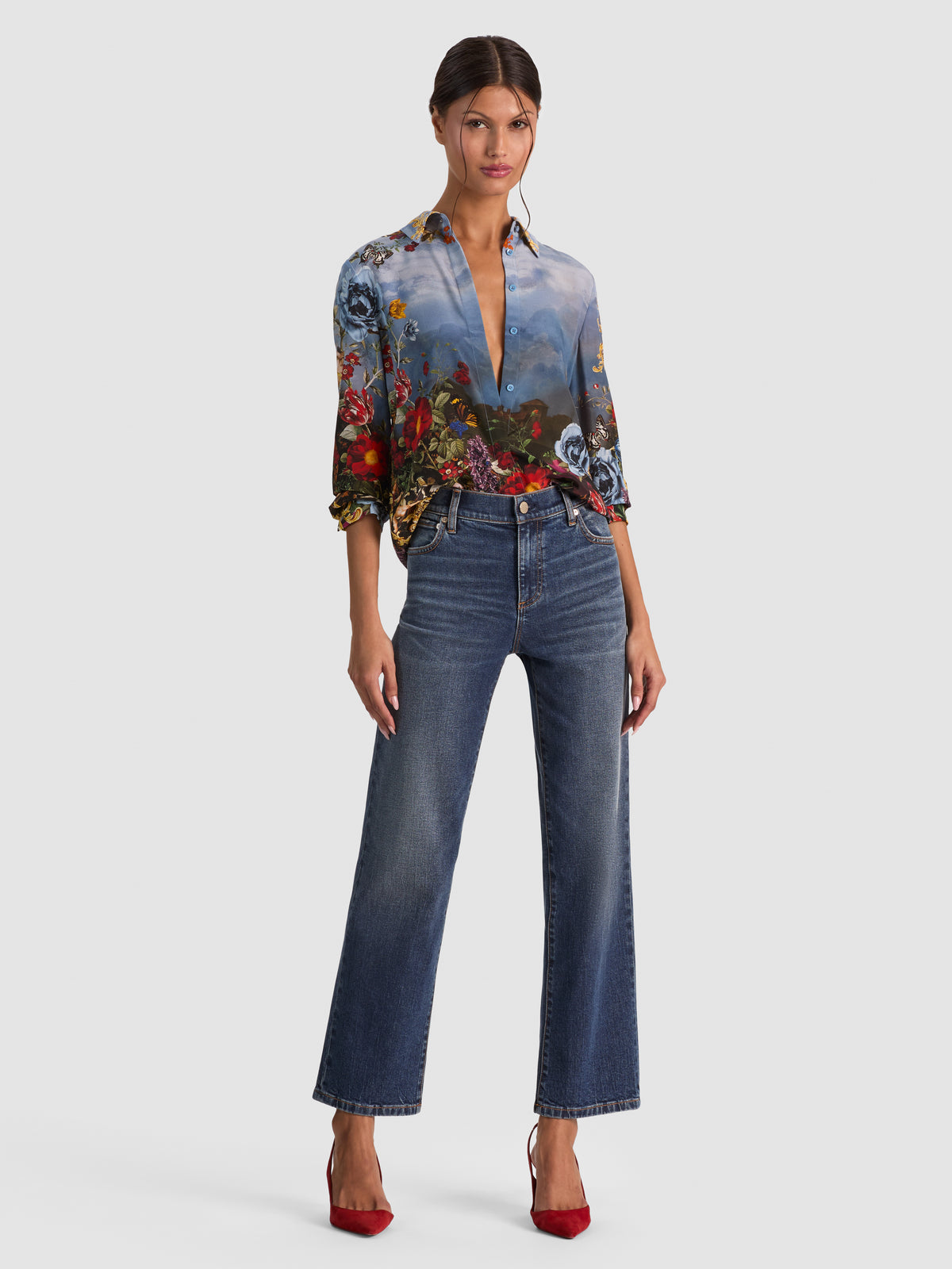 WILLA PLACKET TOP - ALPINE DAWN
