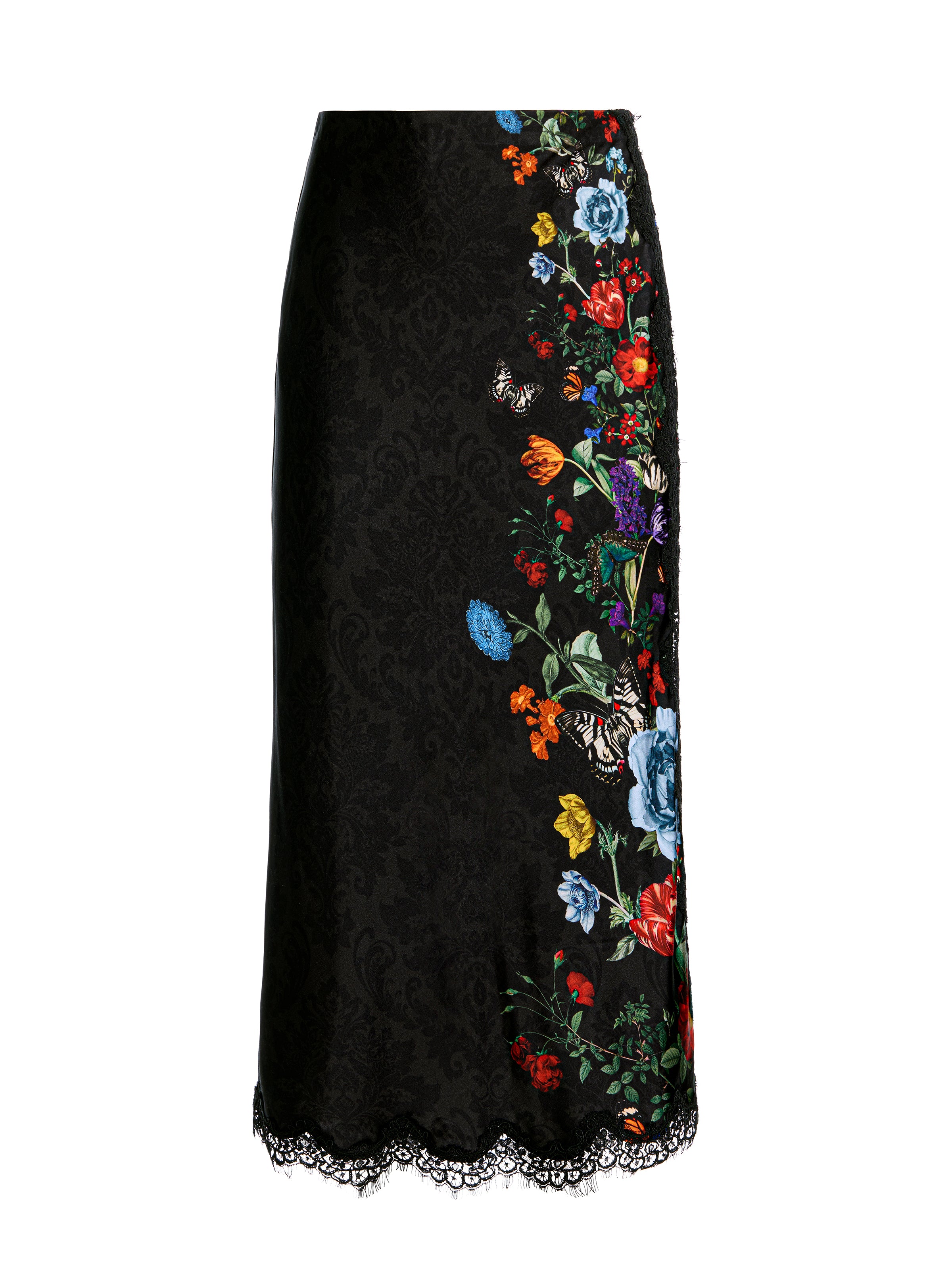 MAEVE MIDI SLIP SKIRT W LACE TRIM-ALICE + OLIVIA