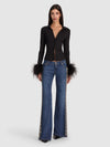 FREYA FEATHER BUTTON DOWN TOP-ALICE + OLIVIA