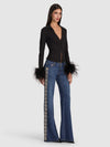FREYA FEATHER BUTTON DOWN TOP-ALICE + OLIVIA