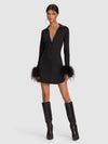 FREYA FEATHER BUTTON DOWN DRESS-ALICE + OLIVIA