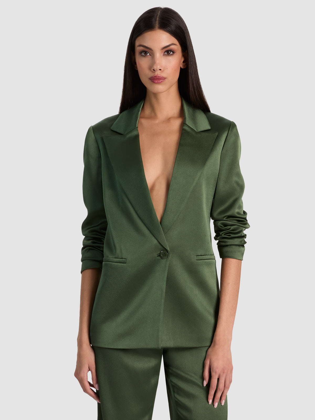 DENNY NTCH CLR BF BLZR W PIPNG - DARK FERN