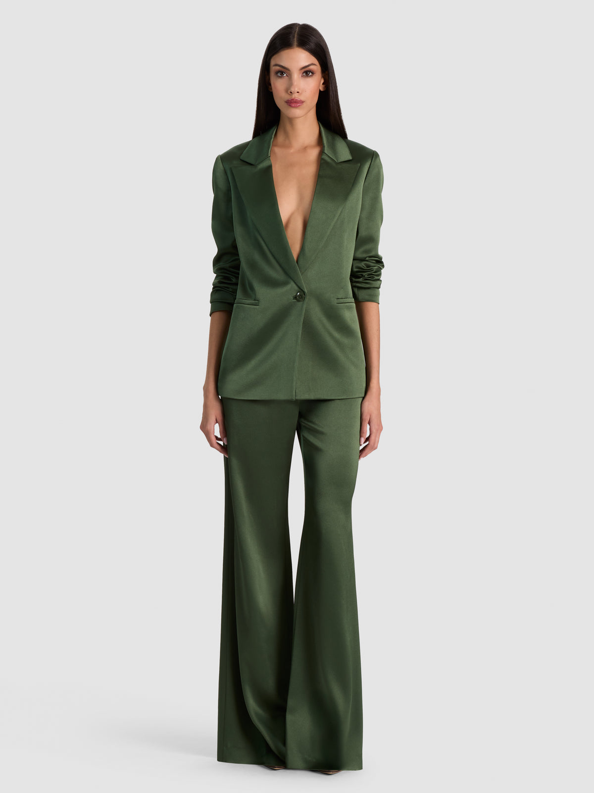DENNY NTCH CLR BF BLZR W PIPNG - DARK FERN
