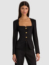 TRISHA OPEN NK FITTED CUTAWAY JACKET-ALICE + OLIVIA