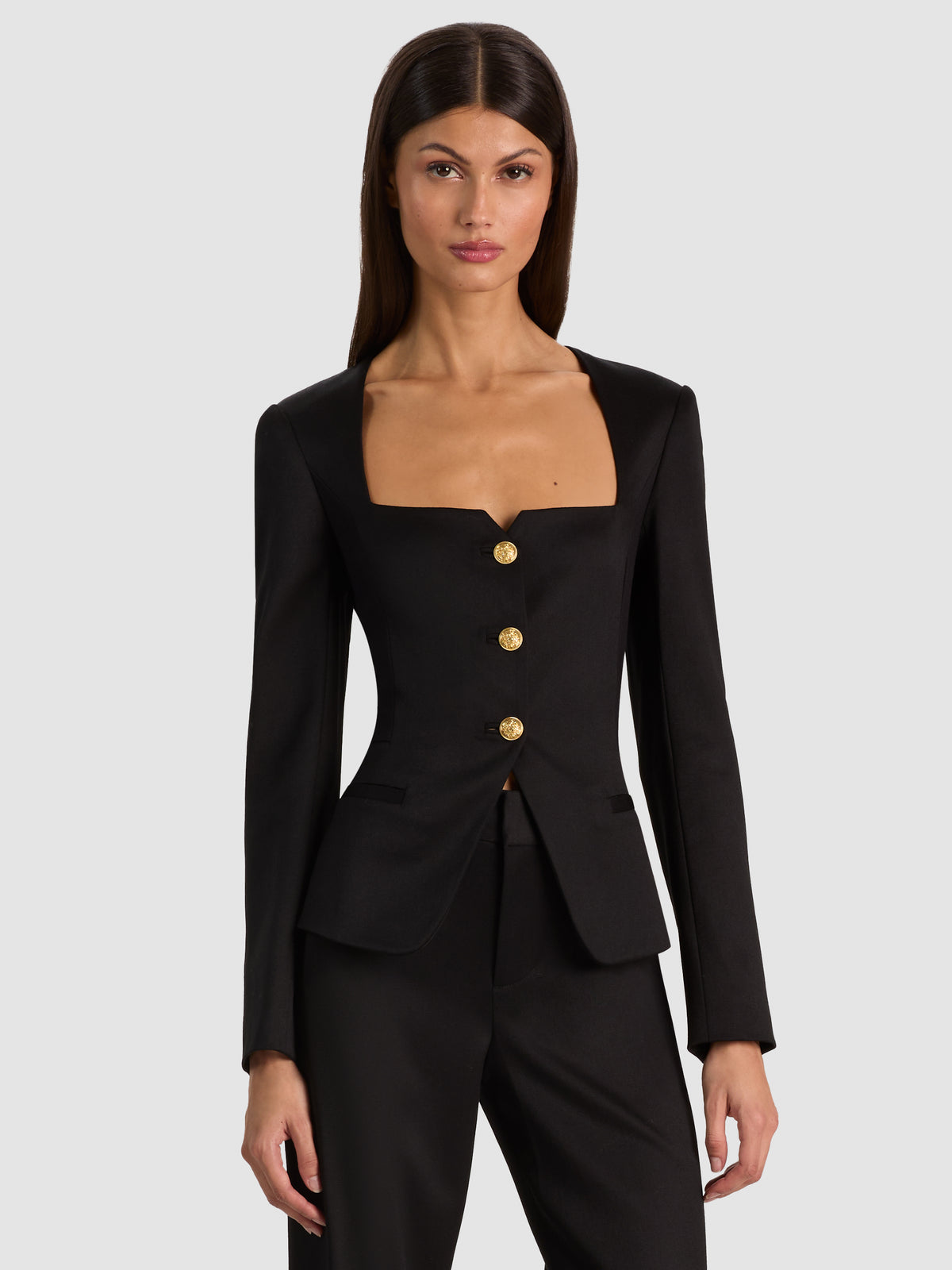 TRISHA OPEN NK FITTED CUTAWAY JACKET-ALICE + OLIVIA