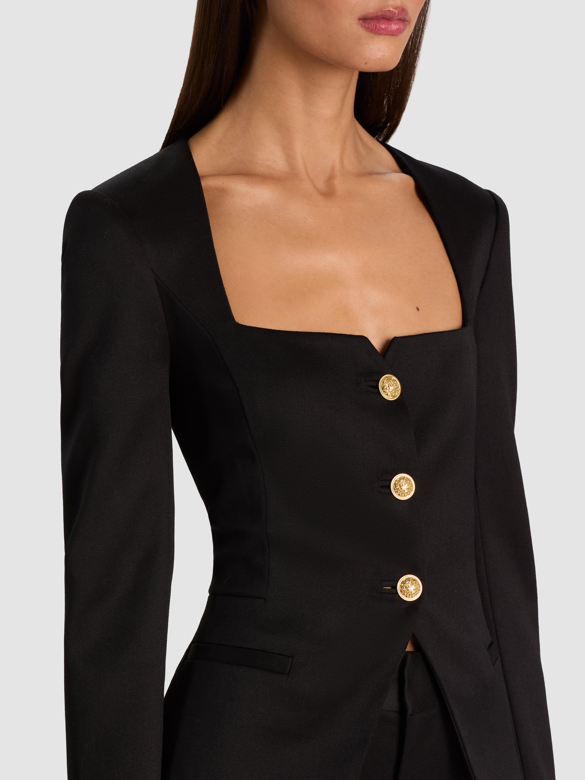 TRISHA OPEN NK FITTED CUTAWAY JACKET-ALICE + OLIVIA