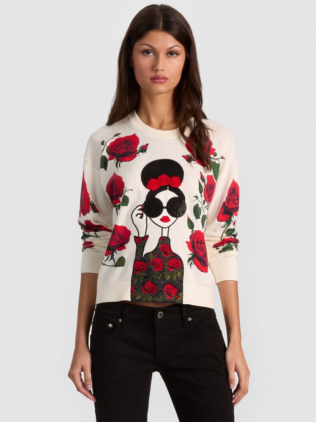 GLEESON STACEFACE PULLOVER-ALICE + OLIVIA