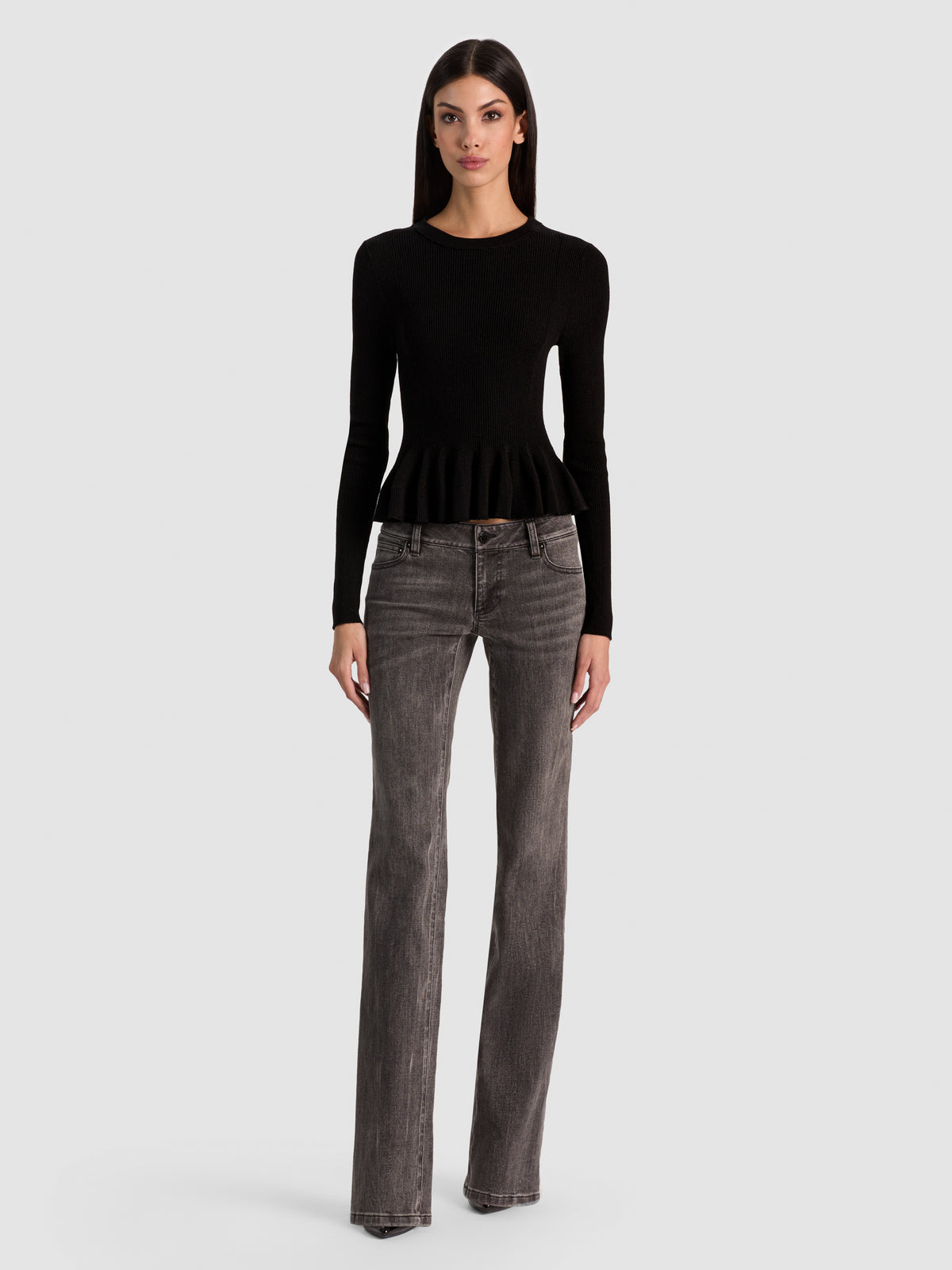 KISHA RIBBED PULLOVER - BLACK