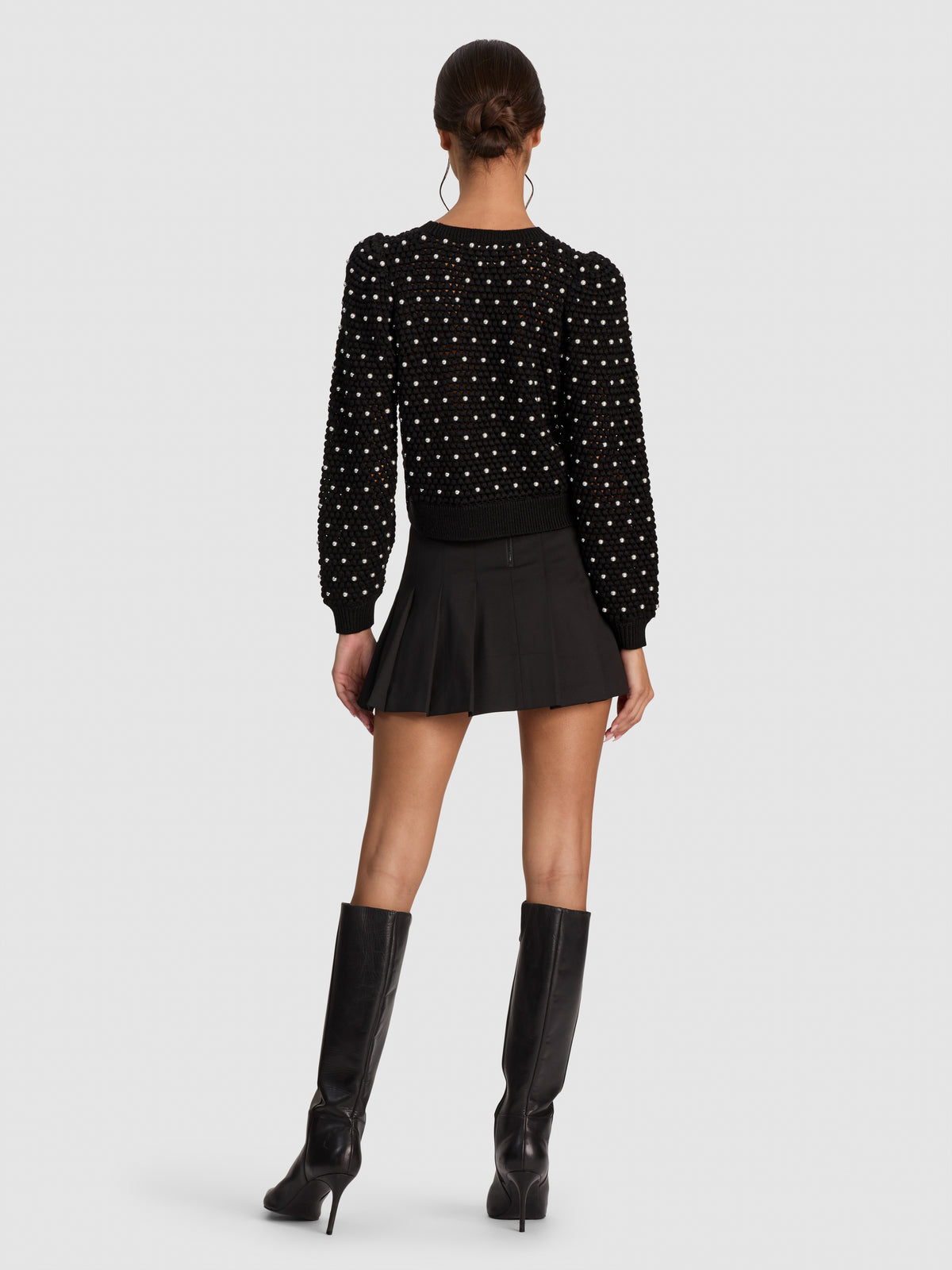 JOAN BOBBLE PEARL PUFF SLV PULLOVER-ALICE + OLIVIA