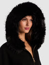 NADYA FAUX FUR TRIM HOODED CARDI-ALICE + OLIVIA