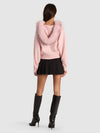NADYA FAUX FUR TRIM HOODED CARDI-ALICE + OLIVIA