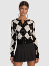CAROLEE EMBELLISHED ARGYLE CARDIGAN-ALICE + OLIVIA