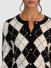 CAROLEE EMBELLISHED ARGYLE CARDIGAN-ALICE + OLIVIA