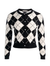CAROLEE EMBELLISHED ARGYLE CARDIGAN-ALICE + OLIVIA