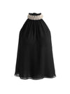 MARIS EMBELL COLLAR HALTER NECK GATHERED TOP-ALICE + OLIVIA