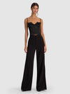 NILA CUTAWAY LACE SEAMED CORSET TOP-ALICE + OLIVIA