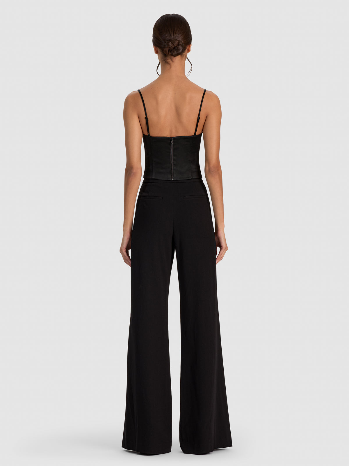 NILA CUTAWAY LACE SEAMED CORSET TOP-ALICE + OLIVIA