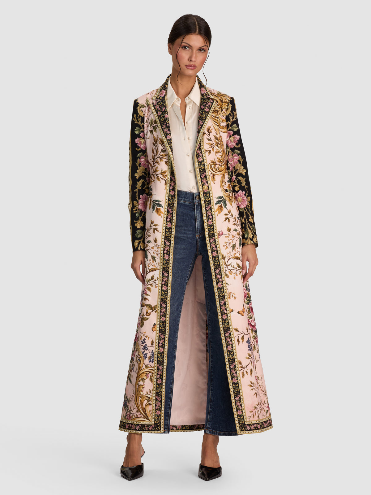 MACEY EMBROIDERED LONG BLAZER-ALICE + OLIVIA