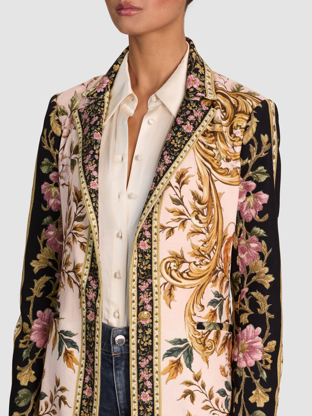 MACEY EMBROIDERED LONG BLAZER-ALICE + OLIVIA