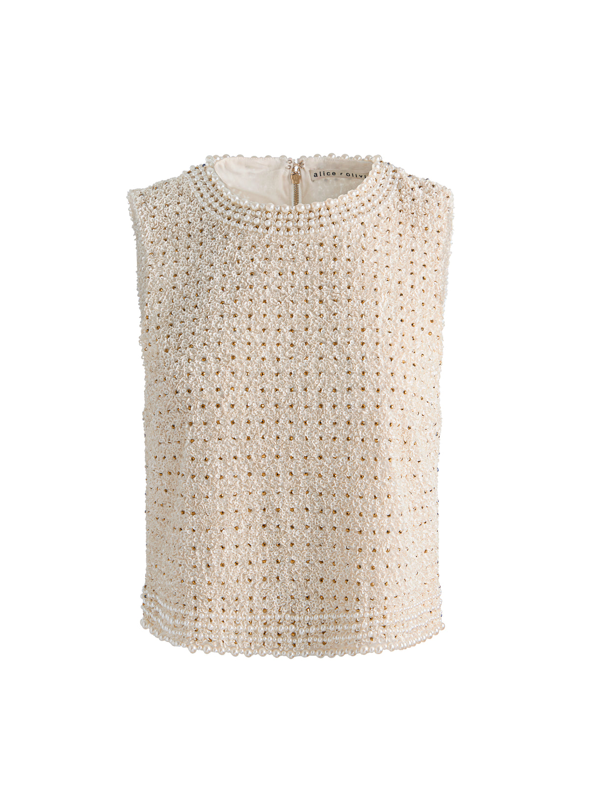 AMAL EMBELLISHED TANK - OFF WHITE/MULTI