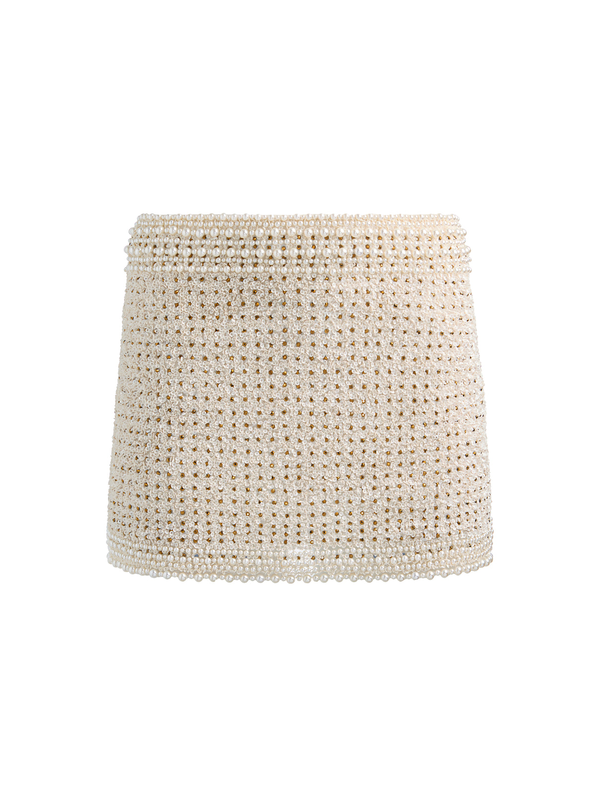 RUBI EMBELLISHED SKIRT - OFF WHITE/MULTI