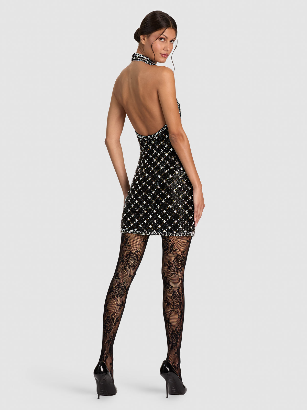 GATZ EMBELLISHED MINI DRESS - BLACK/MULTI