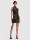 GATZ EMBELL MK NK MINI DRESS-ALICE + OLIVIA