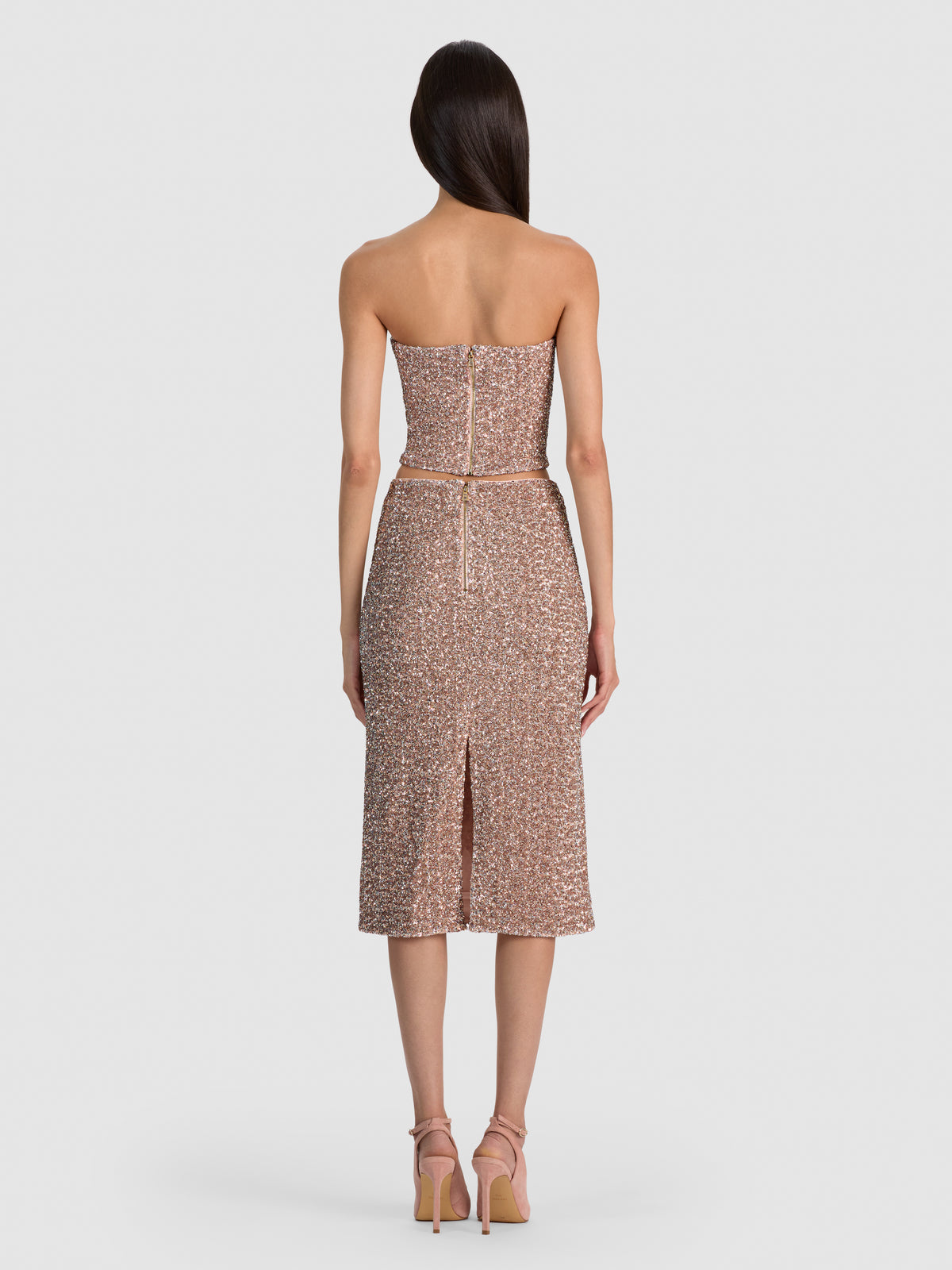 COSETTE SEQUIN LONGLINE BUSTIER-ALICE + OLIVIA