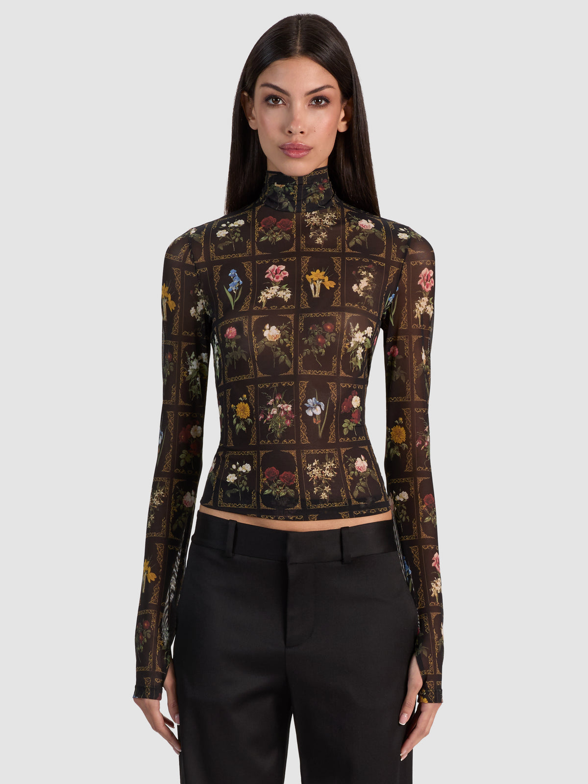 DELAINA LS TURTLENECK TOP - GALLERY GARDEN SM
