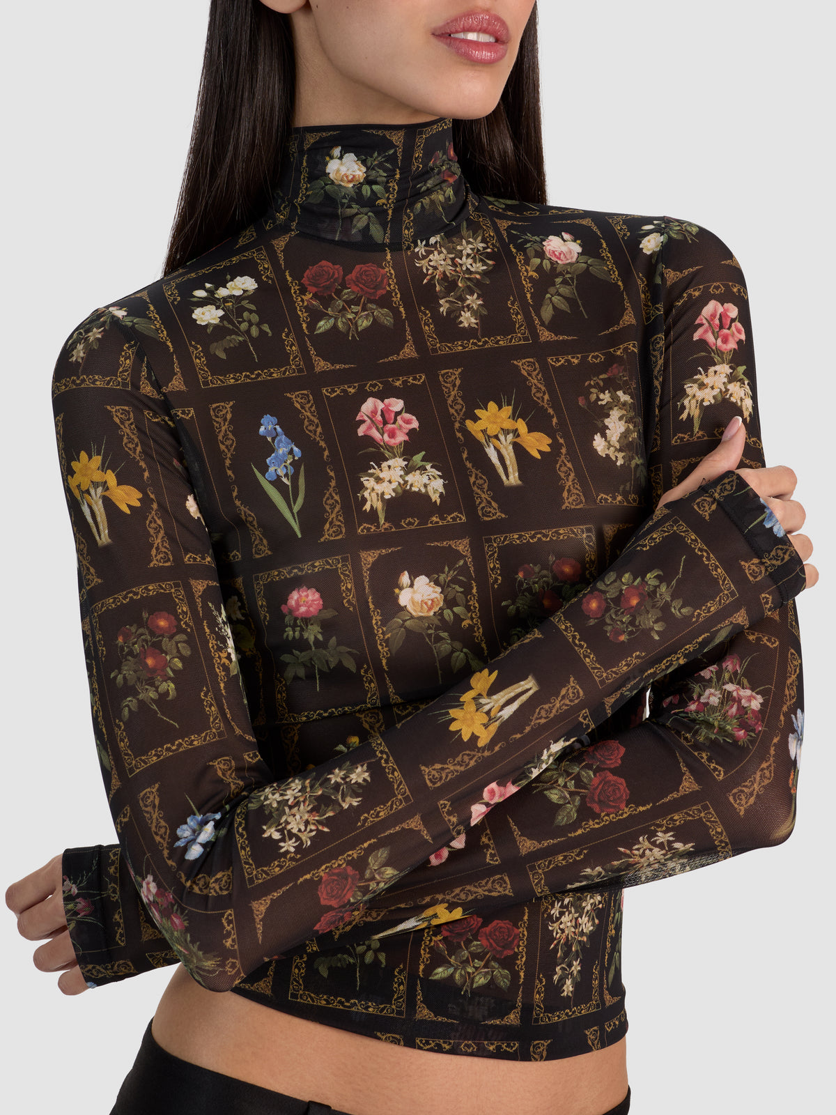 DELAINA LS TURTLENECK TOP - GALLERY GARDEN SM