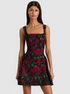 VERA DROP WAIST FLARE MINI DRESS-ALICE + OLIVIA