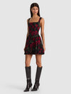 VERA DROP WAIST FLARE MINI DRESS-ALICE + OLIVIA