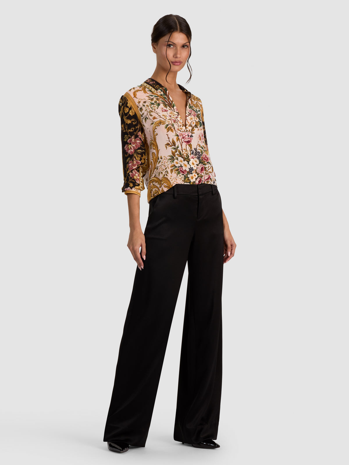 WILLA SILK BLOUSE- TRUE GRANDEUR-TRUE GRANDEUR-ALICE + OLIVIA