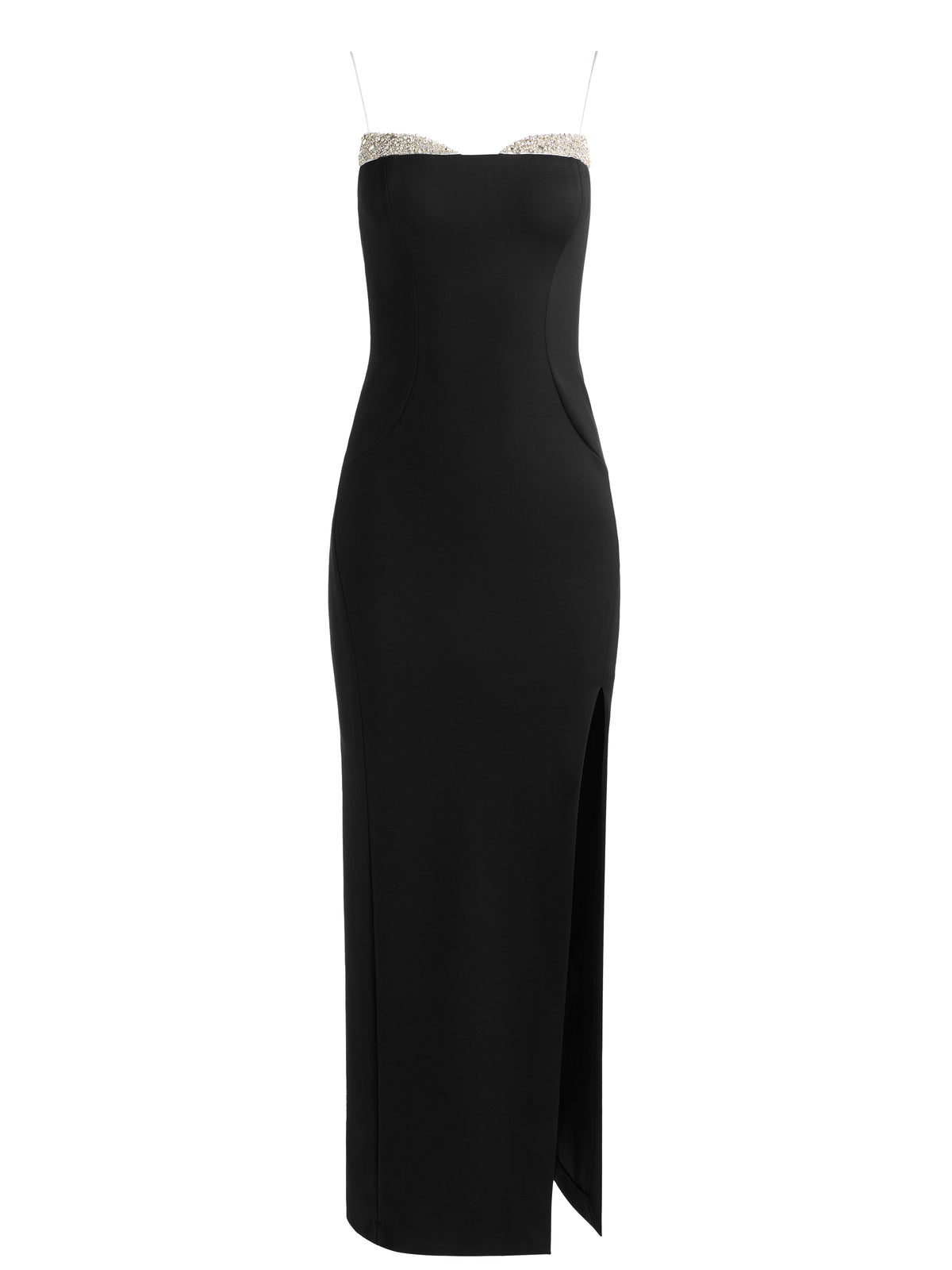 HALLIE EMBELLISHED MAXI DRESS - BLACK/OFF WHITE (Asia fit)